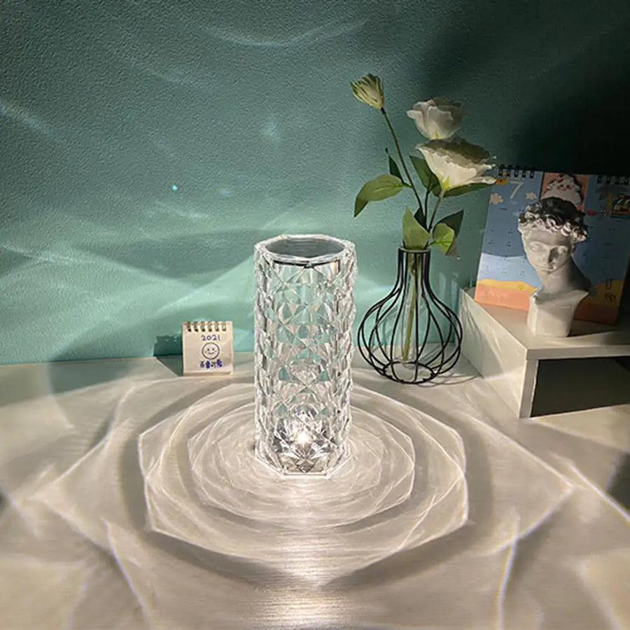 Acrylic crystal style USB table lamp with 16 color lighting