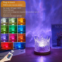USB water ripple ambient lamp casting colored light