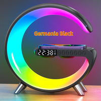 New Intelligent G Shaped LED Lamp Bluetooth Speake Wireless Charger Atmosphere Lamp App Control For Bedroom Home Decor - Decorik