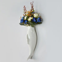 Simple Modern Creative Wall Ceramic Goldfish Vase Restaurant Mural Wall Hanging Three-Dimensional Wall Decoration Wholesale - Decorik