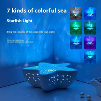 Starfish Projection Lamp Water Ripple Small Night Lamp Bedroom - Decorik