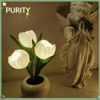 Tulip Lamp - LED Replica Tulip Table Lamp With Flower Vase For Desktop Decoration. Suitable For Home, Living Room, Desktop Decoration, Holiday Gifts, Atmosphere Decoration Lamps. Powered By USB - Decorik