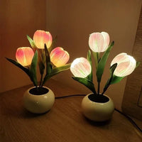 Tulip Lamp - LED Replica Tulip Table Lamp With Flower Vase For Desktop Decoration. Suitable For Home, Living Room, Desktop Decoration, Holiday Gifts, Atmosphere Decoration Lamps. Powered By USB - Decorik