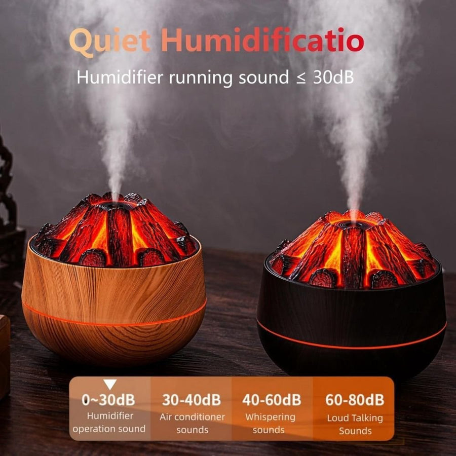 Charcoal Fire LED Aromatherapy Diffuser - Dark Wood