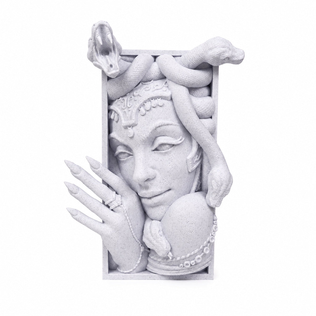 3D Printed Medusa Bookend Sculpture, Greek Mythology Decorative Book Holder For Bookshelf Desk Home Decor - Decorik