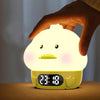RUISHINE Alarm Clock Lights for Kids-Duck Night LightsTemperature DisplayRGB Color Changing Wake up Timer Rechargelable Touch Lamp for BreastfeedingSilicone Baby Nursery Nightlight Duck