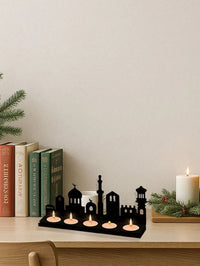 CIFbuy Vintage Metal City Skyline Portable Tabletop Candle Lantern Home Decor Romantic Ambiance Lighting(TikTok, temu pick-up service) - Decorik