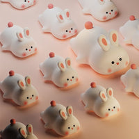 Cute LED Night Light Touch Sensor Cartoon Kid's Nightlights Big Face Rabbit Silicone Night Light Christmas Gift Bedside Lamp Home Decor - Decorik