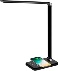 LED desk lamp with wireless phone charger and touch dimming