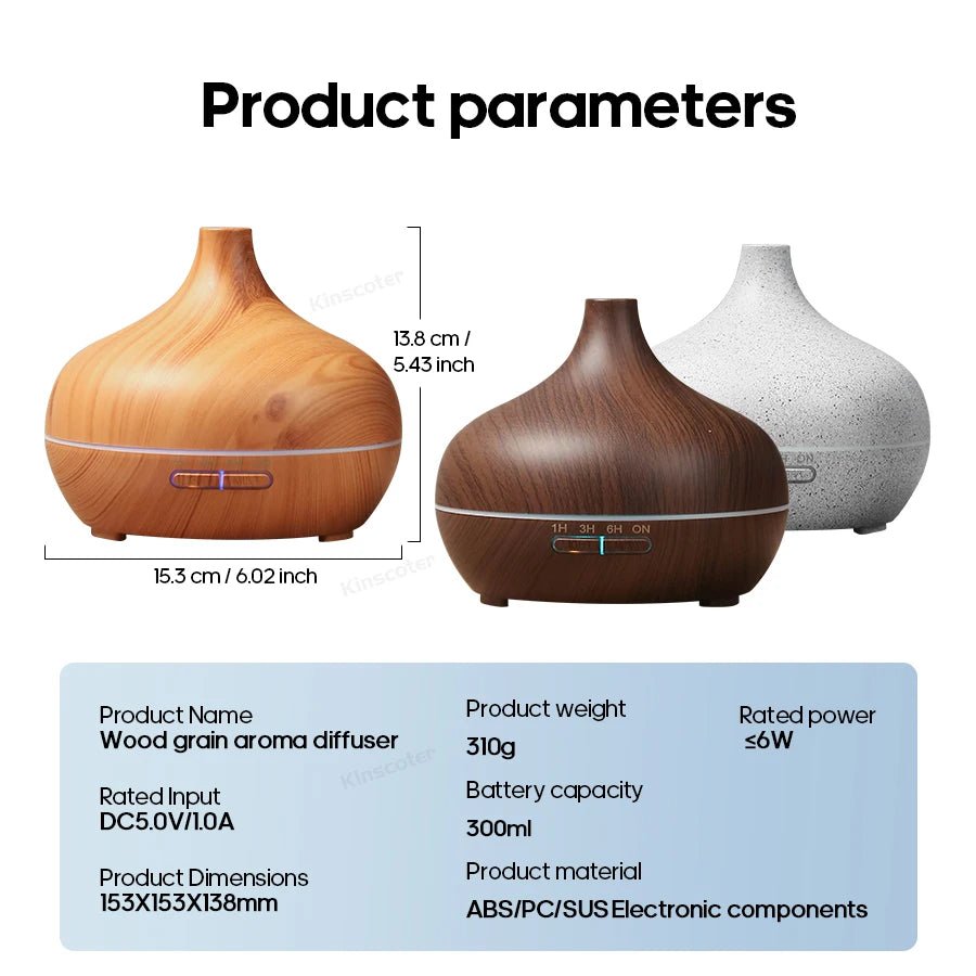 Decorik Aromatherapy Diffuser – Remote Control Wood Grain - Decorik