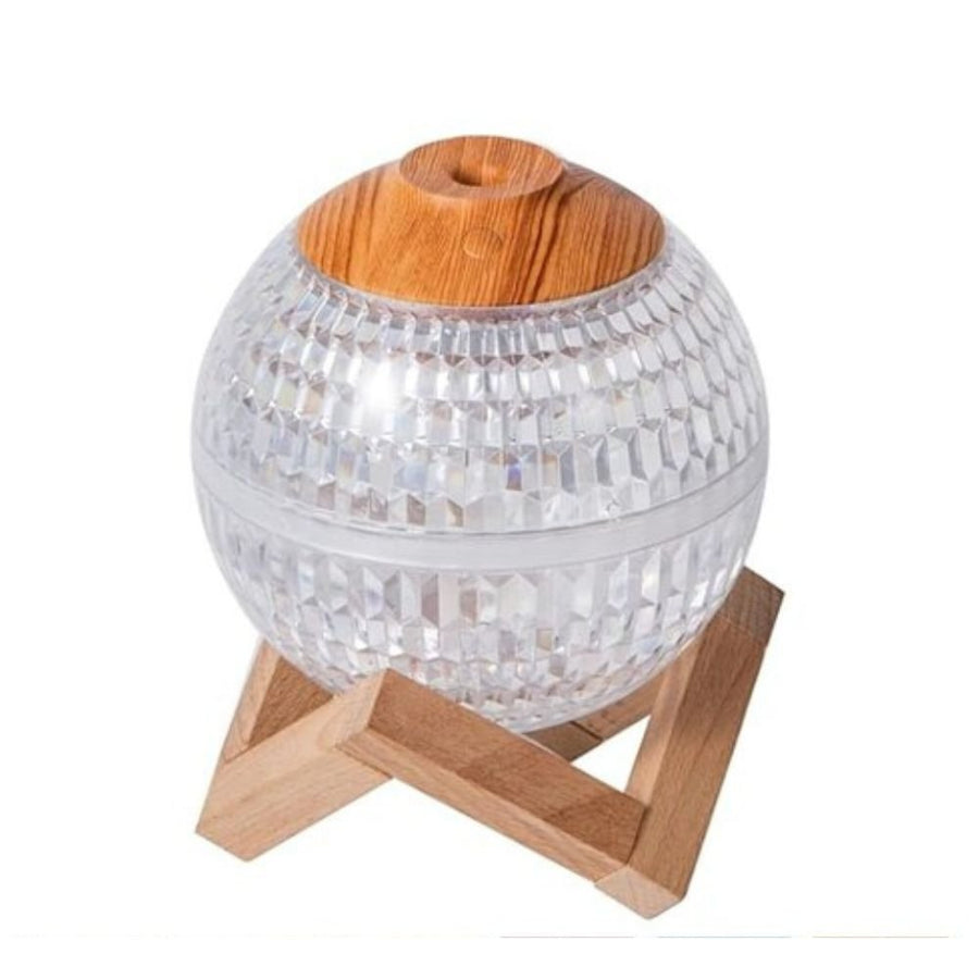 Crystal LED Aromatherapy Essential Oil Diffuser with Wooden Stand