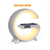 New Intelligent G Shaped LED Lamp Bluetooth Speake Wireless Charger Atmosphere Lamp App Control For Bedroom Home Decor - Decorik
