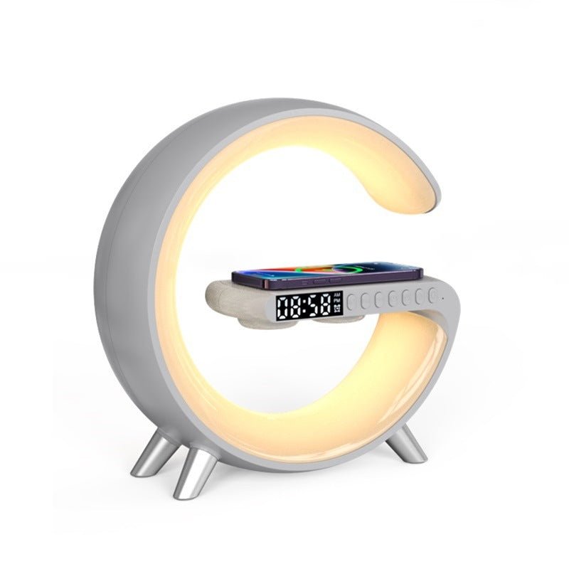 New Intelligent G Shaped LED Lamp Bluetooth Speake Wireless Charger Atmosphere Lamp App Control For Bedroom Home Decor - Decorik