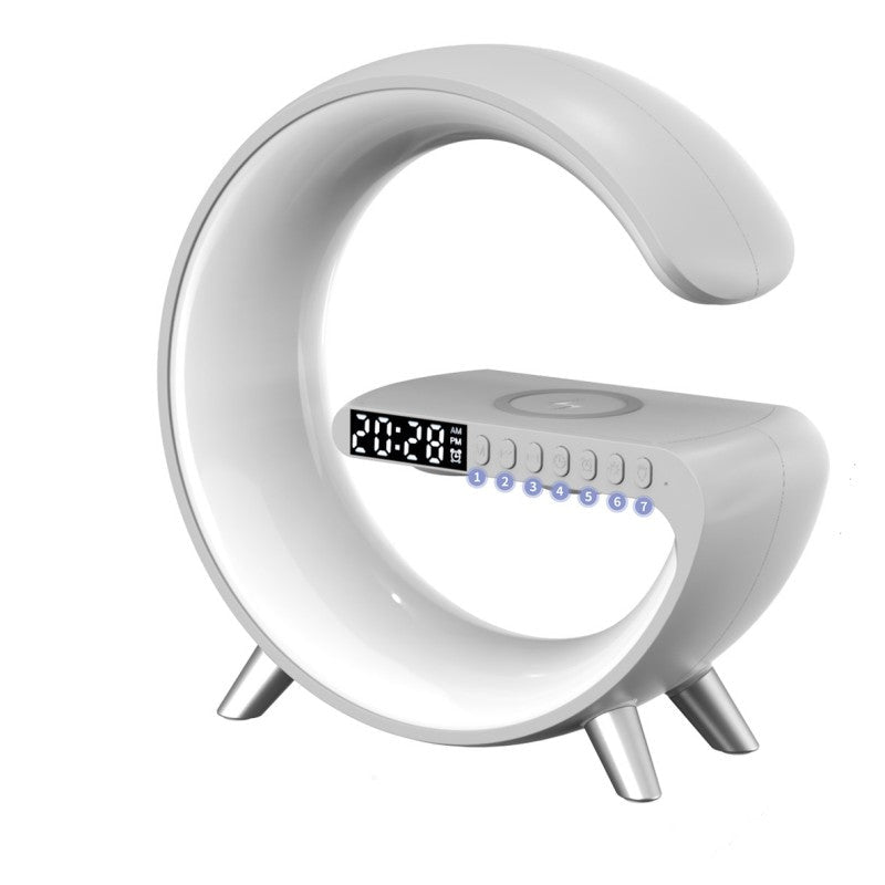 New Intelligent G Shaped LED Lamp Bluetooth Speake Wireless Charger Atmosphere Lamp App Control For Bedroom Home Decor - Decorik