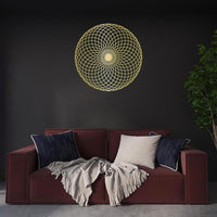Sacred Geometry Wall Art, Spiritual Metal Yantra & Mandala Sculpture - Decorik