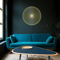 Sacred Geometry Wall Art, Spiritual Metal Yantra & Mandala Sculpture - Decorik