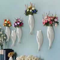 Simple Modern Creative Wall Ceramic Goldfish Vase Restaurant Mural Wall Hanging Three-Dimensional Wall Decoration Wholesale - Decorik