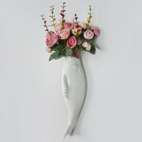 Simple Modern Creative Wall Ceramic Goldfish Vase Restaurant Mural Wall Hanging Three-Dimensional Wall Decoration Wholesale - Decorik