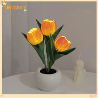 Tulip Lamp - LED Replica Tulip Table Lamp With Flower Vase For Desktop Decoration. Suitable For Home, Living Room, Desktop Decoration, Holiday Gifts, Atmosphere Decoration Lamps. Powered By USB - Decorik