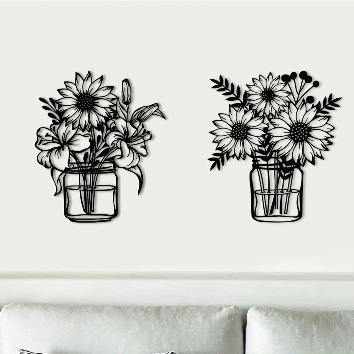 Vintage Sunflower Metal Wall Art - Handcrafted Iron Wall Sculpture - Decorik