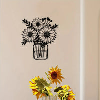 Vintage Sunflower Metal Wall Art - Handcrafted Iron Wall Sculpture - Decorik