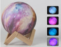 ZK20 3D Printing Moon Lamp Galaxy Moon Light Kids Night Light 16 Color Change Touch Remote Control Galaxy Light - Decorik