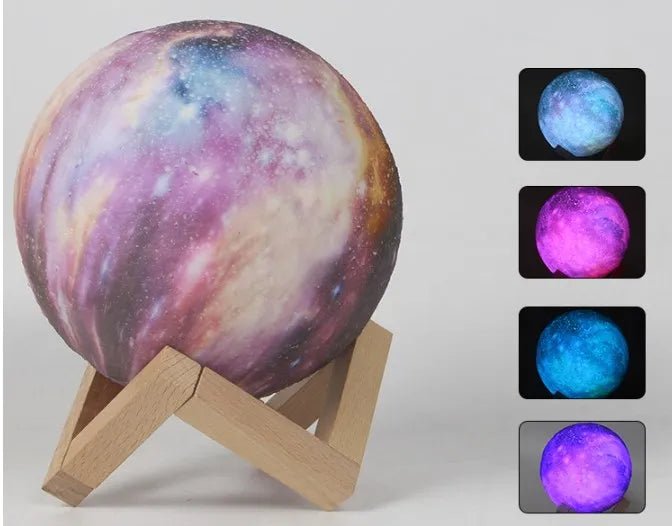 ZK20 3D Printing Moon Lamp Galaxy Moon Light Kids Night Light 16 Color Change Touch Remote Control Galaxy Light - Decorik